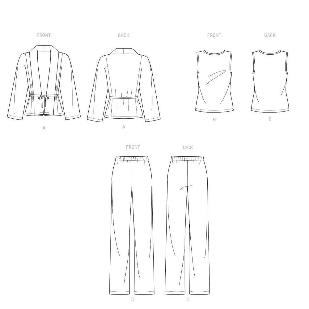 Simplicity Sewing Pattern 9383 11227 Jacket Knit Top Pants Misses Size 6-14